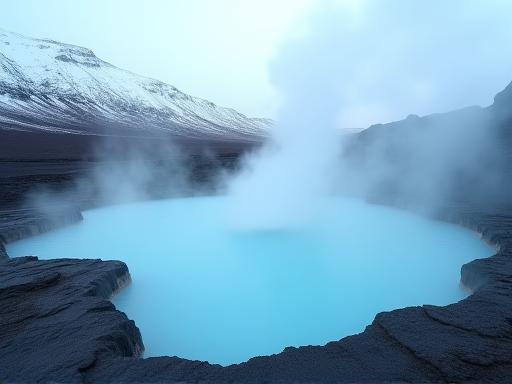Outdoor geothermal pool in Iceland